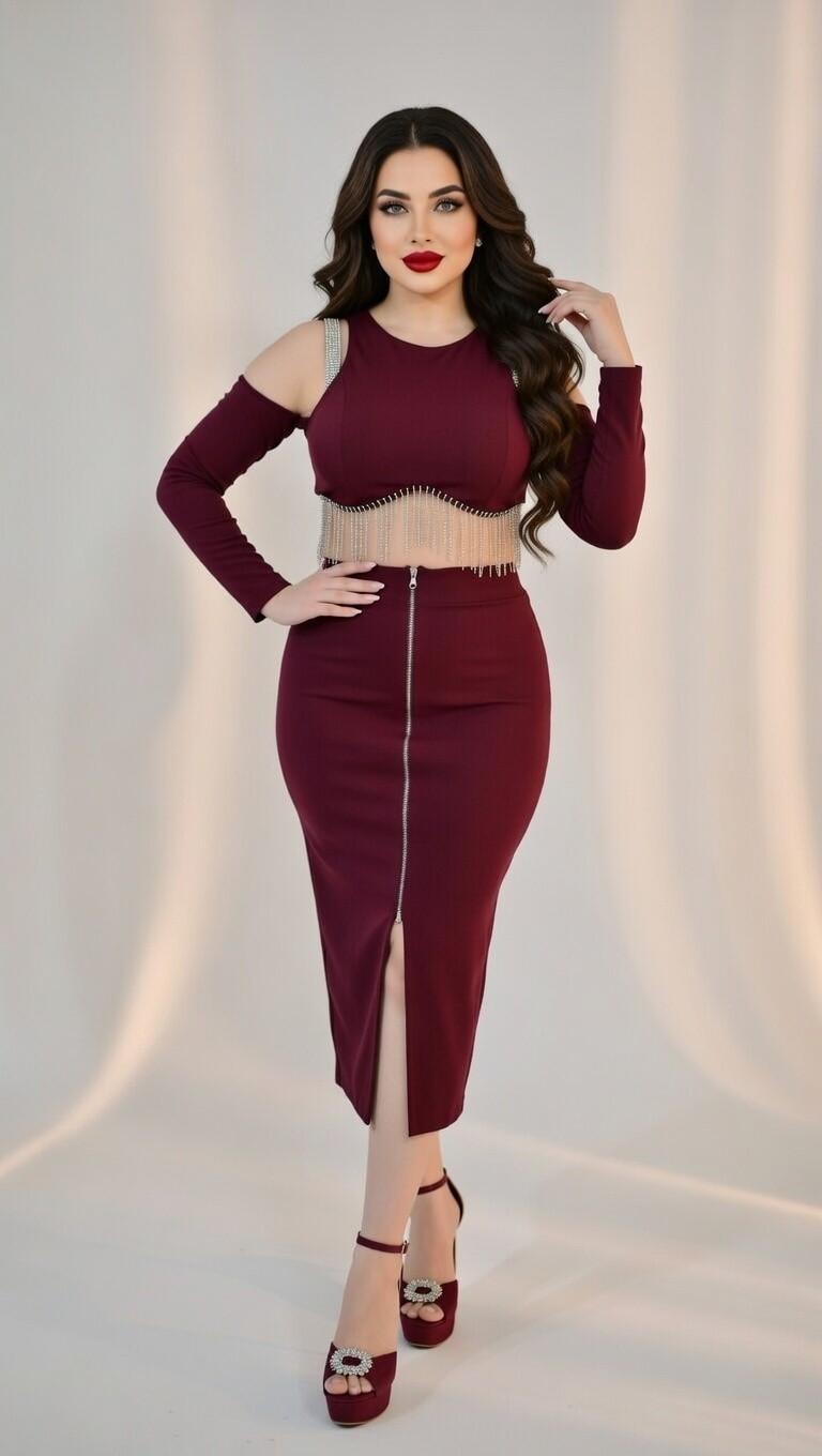 Bandage Two-Piece Outfit with Fringe Details - Image 2